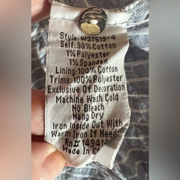 Johnny Was Workshop Embroidered Azure Stripe Effortless Boho Dress in Size M - Picture 12 of 15